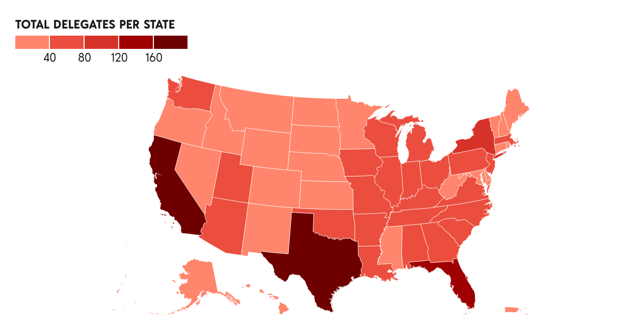 Republican Presidential Nomination Delegate Map | Created with Datawrapper