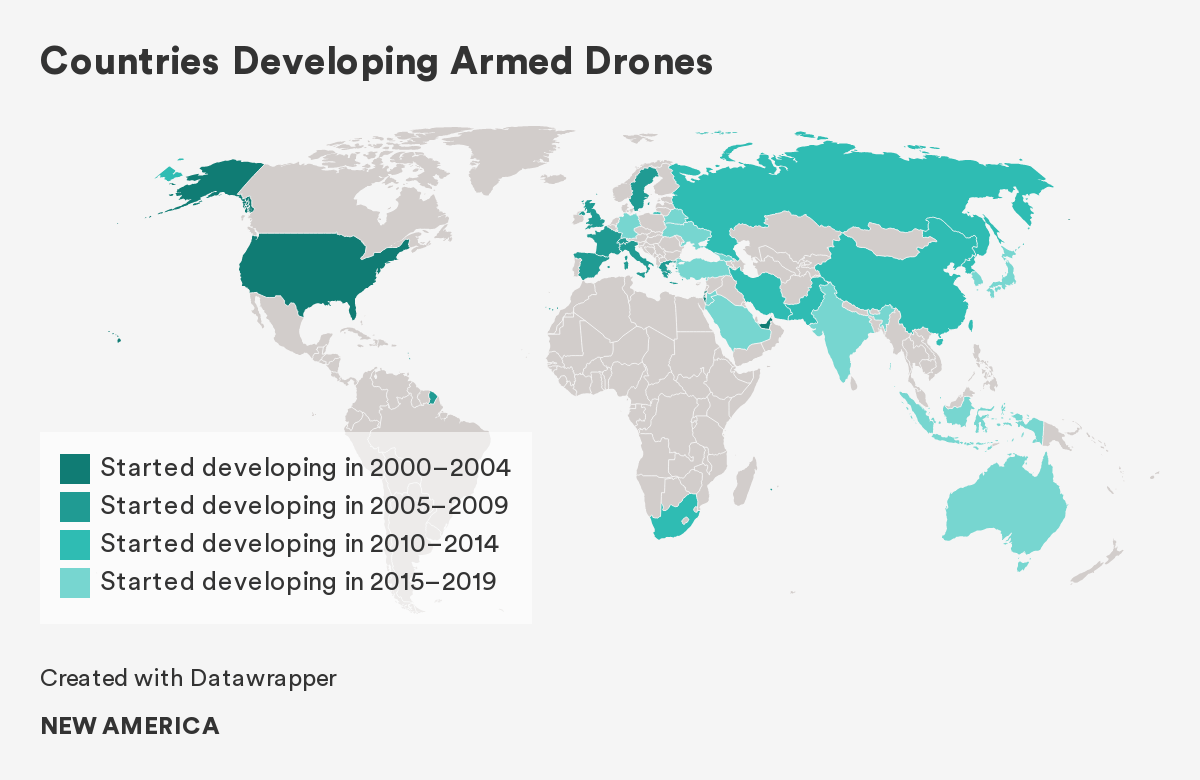 kaart sinds wanneer landen drone ontwikkelen