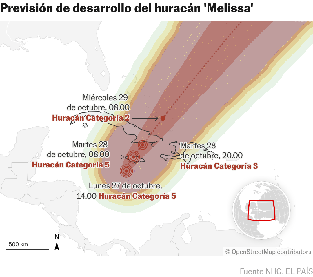 Jamaica comienza a sentir la inminente llegada del “catastrófico” huracán ‘Melissa’, que deja ya tres muertos