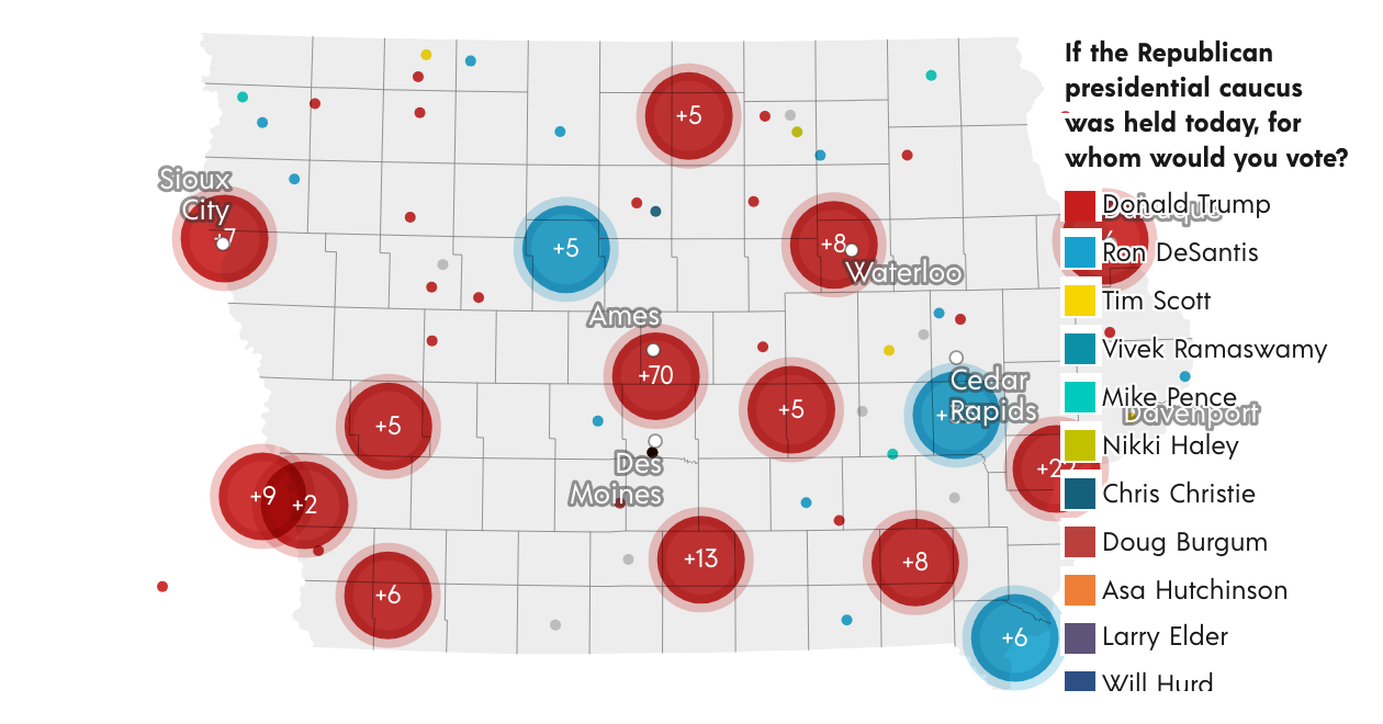 Iowa Republican Presidential Caucuses | Created with Datawrapper